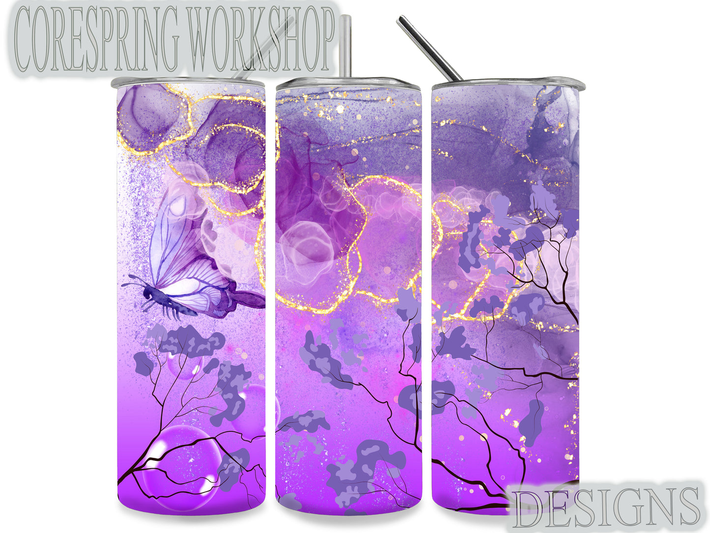 Purple butterfly Tumbler