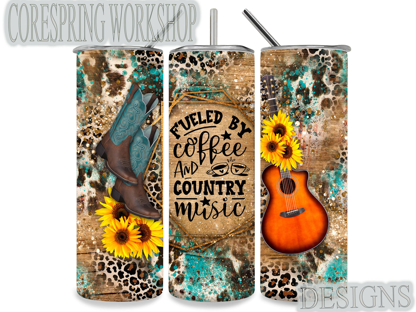 Fueled by Coffee and Country Music 20 oz Tumbler