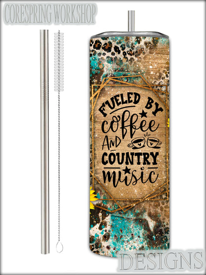 Fueled by Coffee and Country Music 20 oz Tumbler