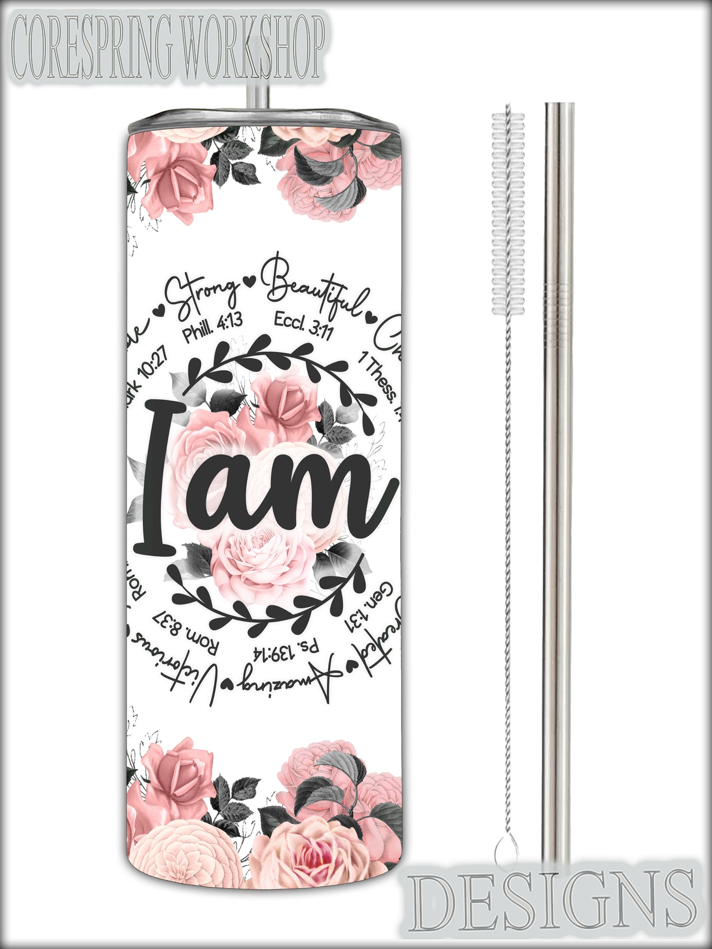 "I am" 20 oz Faith Tumbler