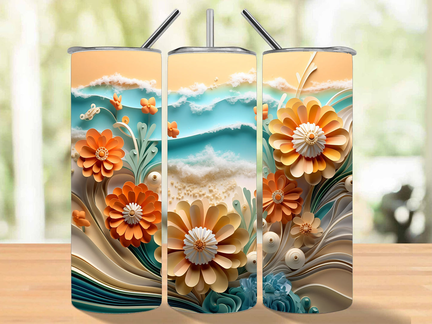 Flowers on the Beach 20 oz Tumbler