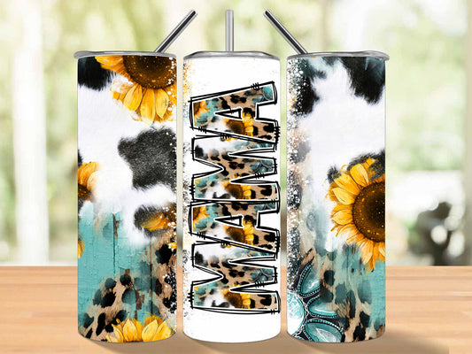 "MAMA" Sunflower 20 oz Tumbler