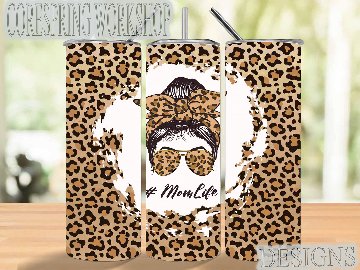 Mom Life Leopard Print 20 oz Tumbler