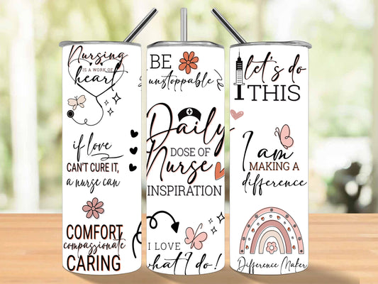 Daily Dose of Nurse 20 oz Inspirational Tumbler