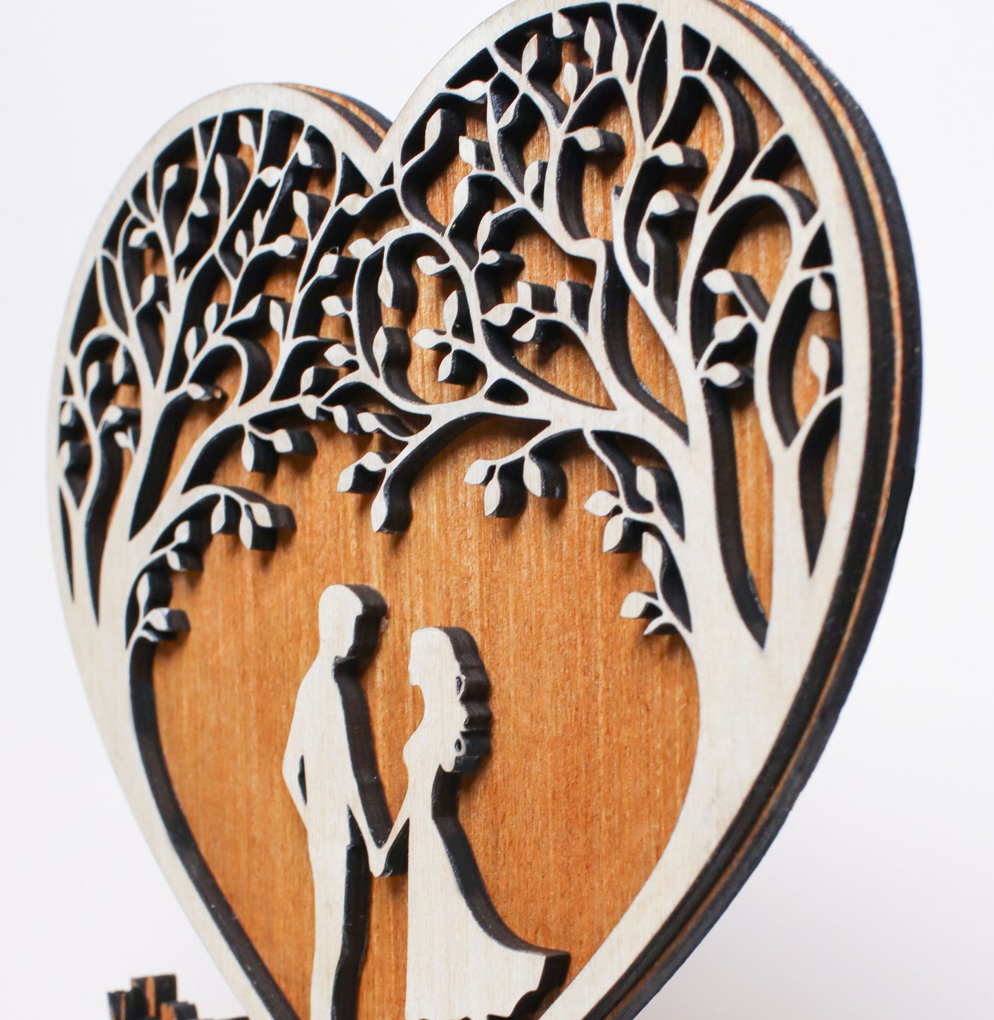 Personalized Engraved wooden Couples Heart Decor - Couples Gift