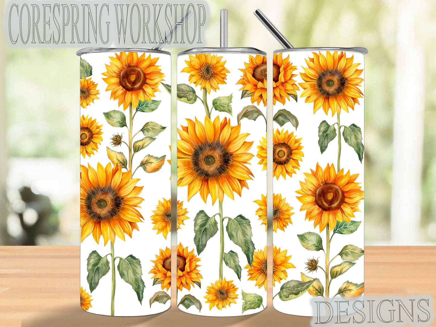 Beautiful Sunflowers 20oz Tumbler With Lid And Straw