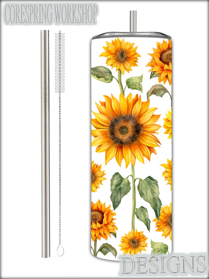 Beautiful Sunflowers 20oz Tumbler With Lid And Straw