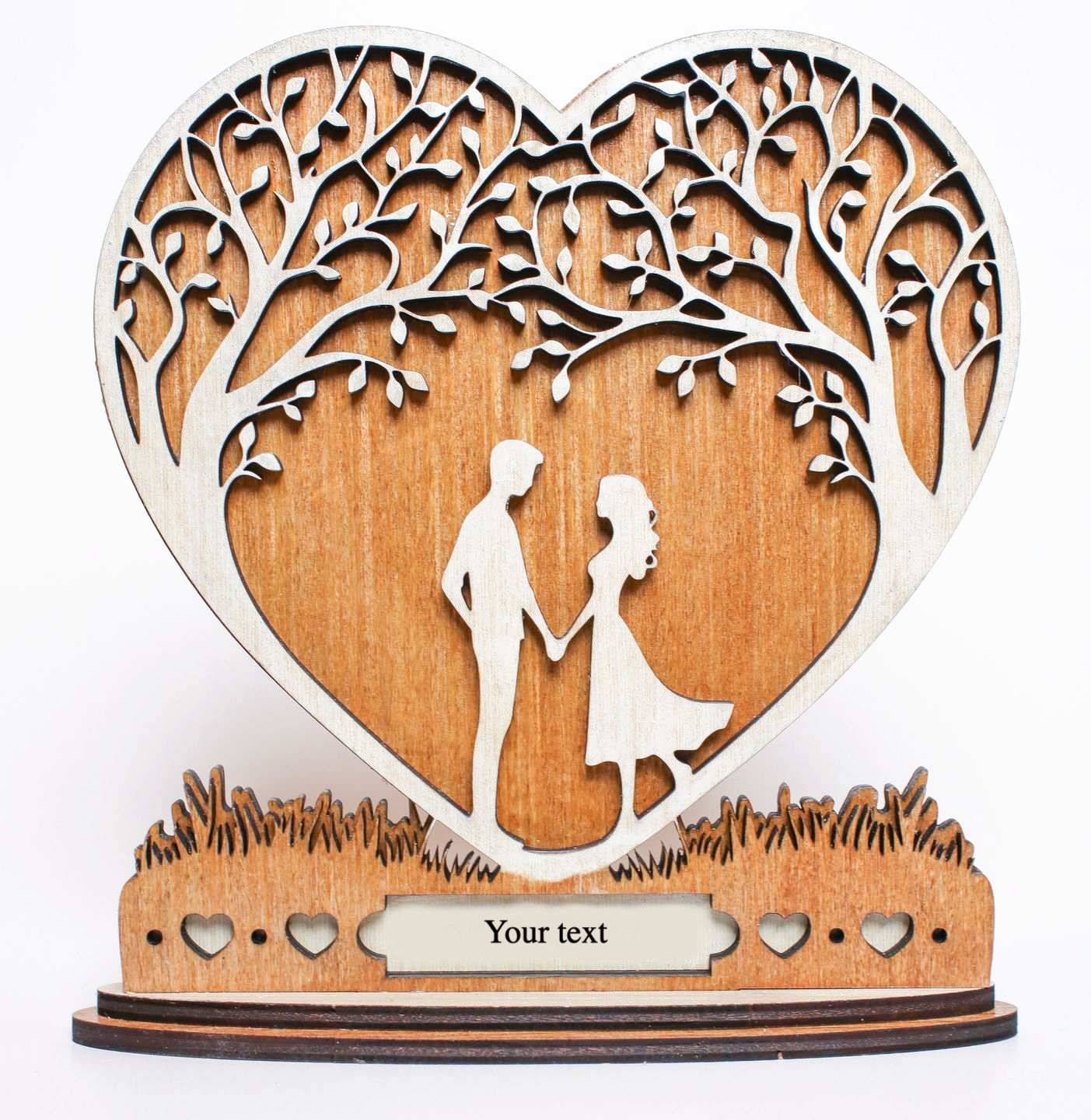 Personalized Engraved wooden Couples Heart Decor - Couples Gift